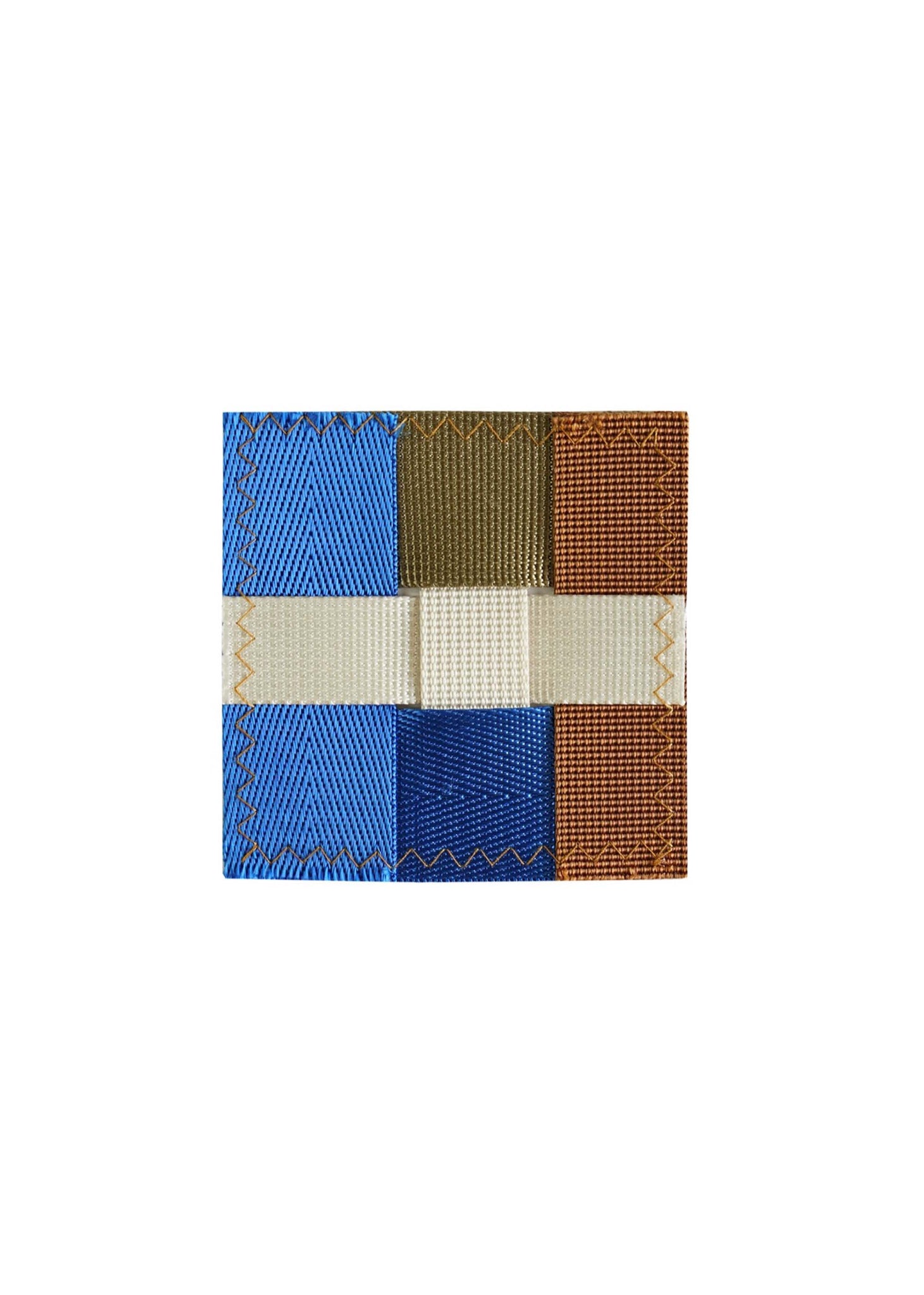 TANCHEN: Blue/Tan/Cream Knit Nylon Coaster - 157Moments