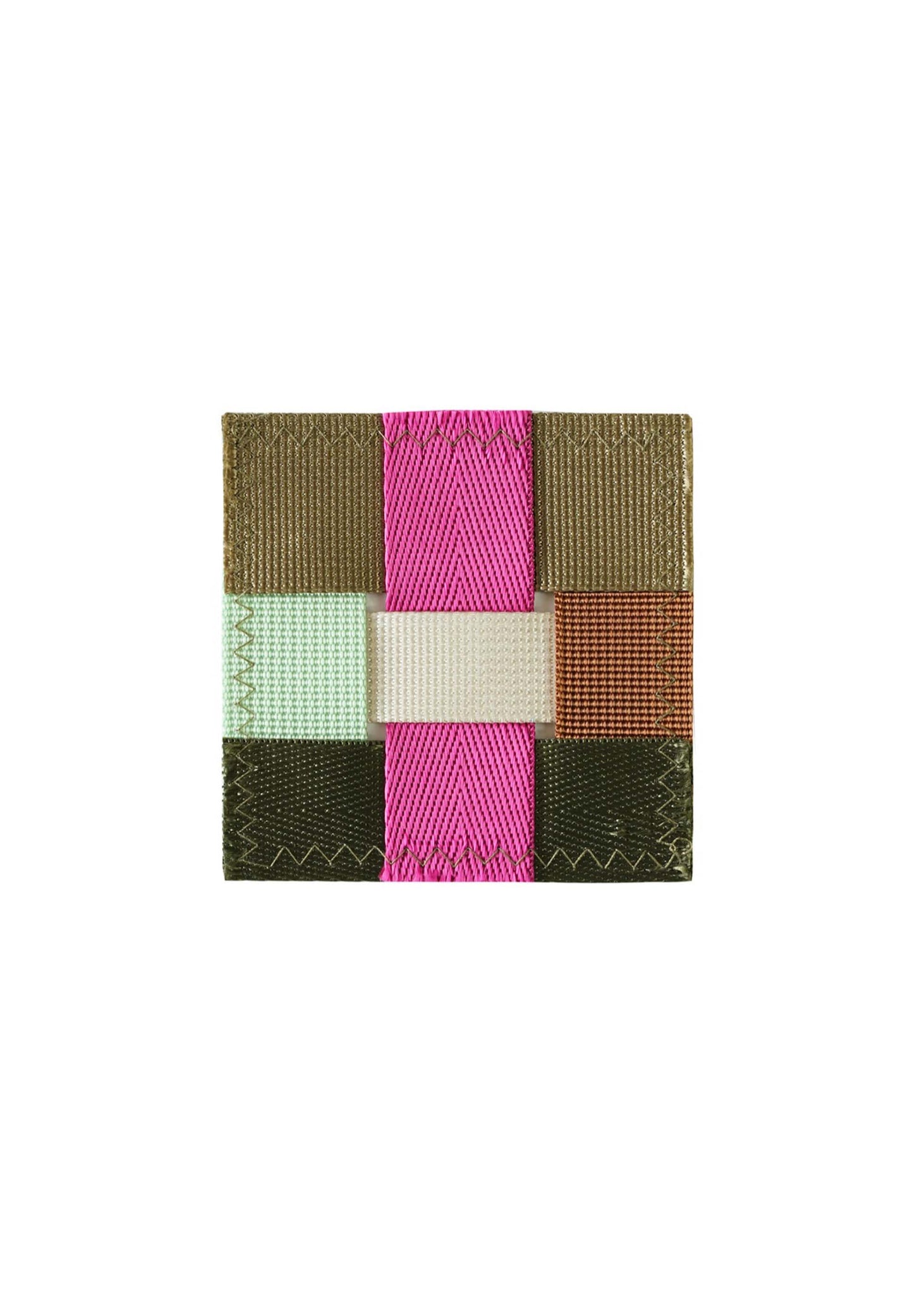 TANCHEN: Fuchsia/Tan/olive Knit Nylon Coaster - 157Moments