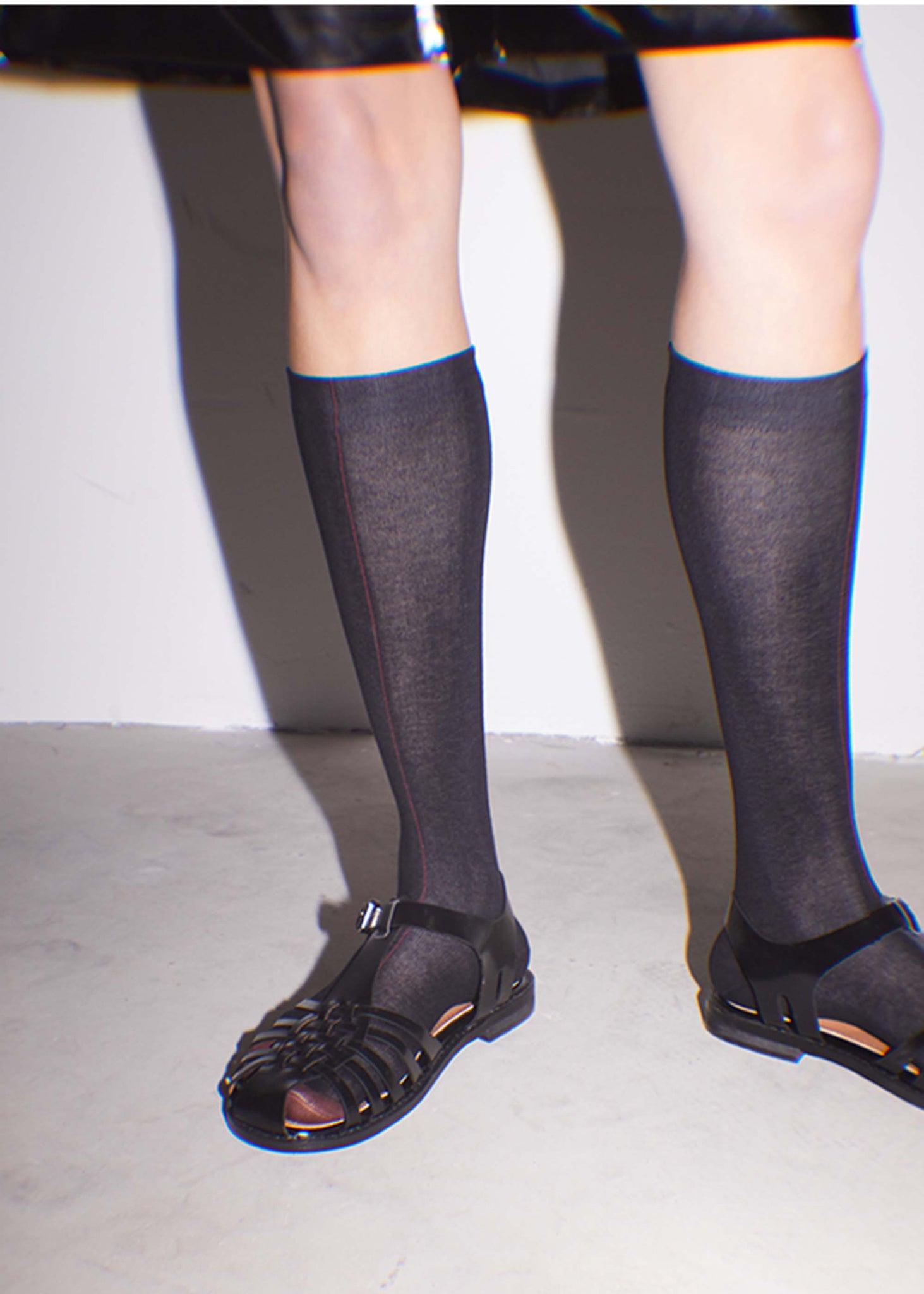 Black & Brown Calf-High Socks - 157Moments